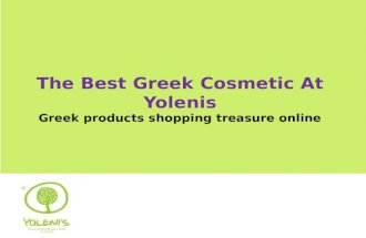 Greek Cosmetic at Yolenis - Brings Quality From Ancients