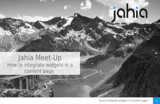 Integrate widgets into content pages (DX) - Developers Meetup - October 2016