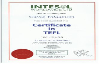 TEFL Certificate from INTESOL