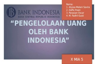 PENGELOLAAN UANG OLEH BANK INDONESIA