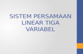 Sistem persamaan linear tiga variabel
