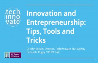 Innovation and Entrepreneurship: Tips, Tools and Tricks