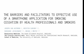 Kick.it - The Barriers and Facilitators to Effective use of a Smartphone Application (App) for Smoking Cessation by Health Professionals and Smokers