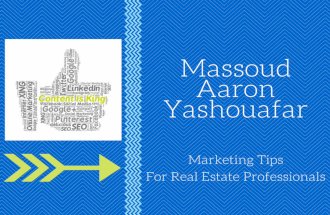 Massoud Aaron Yashouafar | Marketing Tips