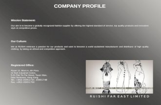 Ruishi Company Profile Garments