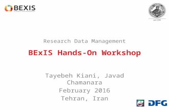 Research Data Management, BExIS Hands-On Workshop