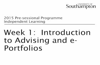 Week 1 Part 2: Introduction to Advising and ePortfolios 2015 (Bus)