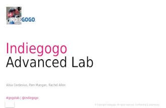 Indiegogo Advanced Lab Presentation August 21st