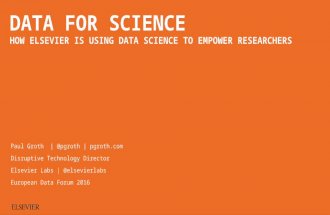 Data for Science: How Elsevier is using data science to empower researchers