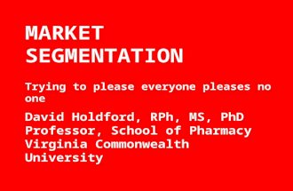Market segmentation of Pharmacy Customers