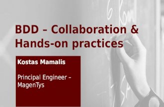 BDD - Collaboration & Hands-on practices