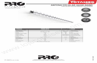 Especificação Técnica da Antena Celular LOG QUADBAND 15DBI  PQAG-4015 Proeletronic - LojaTotalseg.com.br
