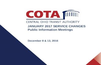 January 2017 Service Changes