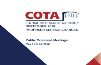 September Proposed Changes Comment Meetings