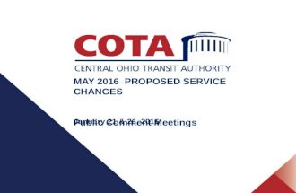 May 2016 Service Change Public Comment Meeting