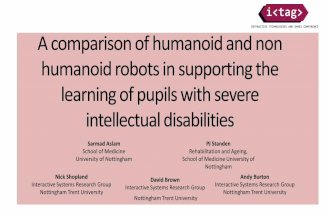 A comparison of humanoid and non-humanoid robots in supporting the learning of pupils with intellectual disabilities (Sarmad Aslam, PJ Standen, Nick Shopland and Andy Burton)