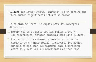 ¿Qué es Cultura?