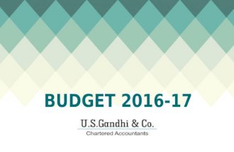 U.S.Gandhi Budget 2016 2017 analysis - Finance Bill 2016
