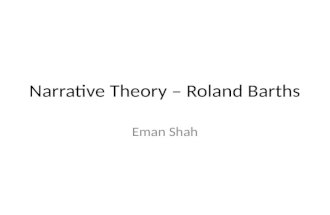 Narrative theory – roland barths