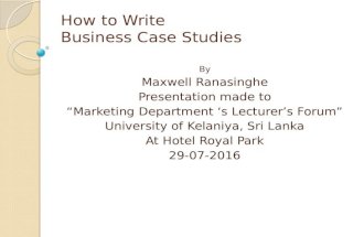 How to write  business case studies
