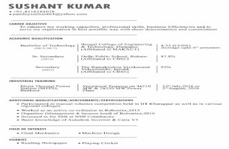 resume Sushant Kumar pandey