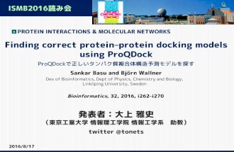 Finding correct protein–protein docking models using ProQDock (ISMB2016読み会, 大上)