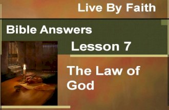 Bible answers Seven - The Law of God