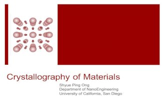 UCSD NANO106 - 01 - Introduction to Crystallography