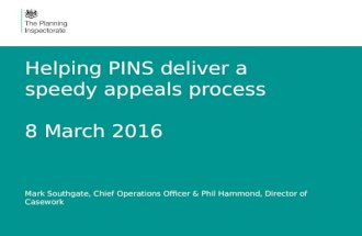 Helping PINS deliver a speedy appeals process