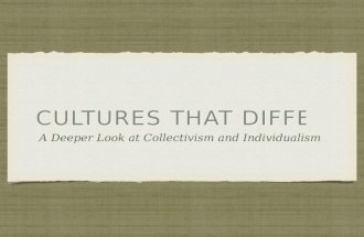 Cultures that differ