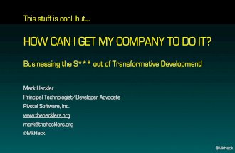 This stuff is cool, but HOW CAN I GET MY COMPANY TO DO IT? Businessing the S*** out of Transformative Development!
