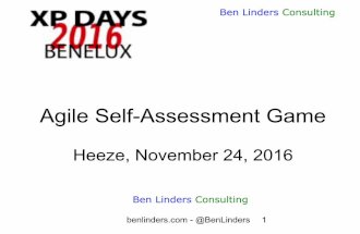 Agile Self-assessment Game - XP Days Benelux 2016 - Ben Linders