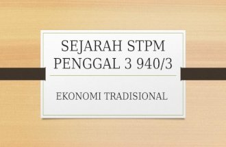 Ekonomi tradisional STPM SEM 3