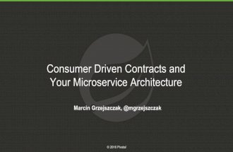Consumer Driven Contracts and Your Microservice Architecture @ Warsaw JUG