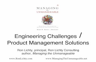 Engineering challenges, product management solutions - product camp 2016