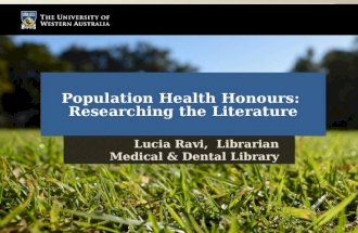 Population Health Honours, Researching the Literature