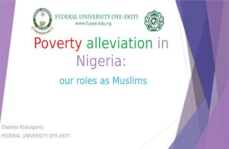 Poverty alleviation in nigeria: our roles as muslims ppt