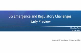 5G Emergence and Regulatory Challenges - DG PPI - Prof. Kalamullah