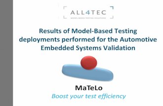 Results of model-based testing in automotive