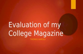 Evaluation of my college magazine