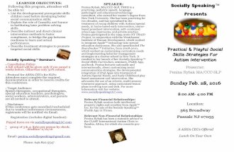 The Socially Speaking™ Social Skills Seminar Brochure PDF 2/28/16 by Penina Rybak