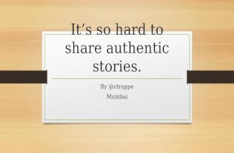 Authentic storytelling for bloggers and businesses (Mumbai 2015)