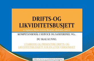 Drifts  og likviditetsbudsjett. Undervisning UB/SS vg1