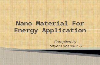 Recent Trends in Nano material for Energy Application