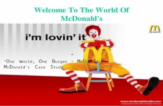Welcome to world of mc donalds
