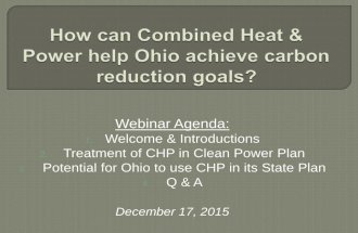 The Clean Power Plan and CHP: How Combined Heat and Power can help Ohio achieve carbon reduction goals