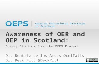 Awareness of OER and OEP in Scotland: Survey Findings from the OEPS Project