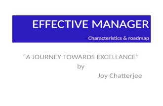 Effective manager - roadmap