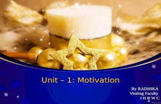 Unit 1 Motivation