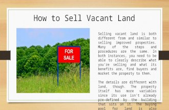 How to sell vacant land